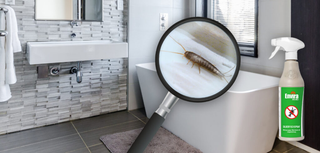 Banner mit Envira Silberfisch Abwehrspray 500ml