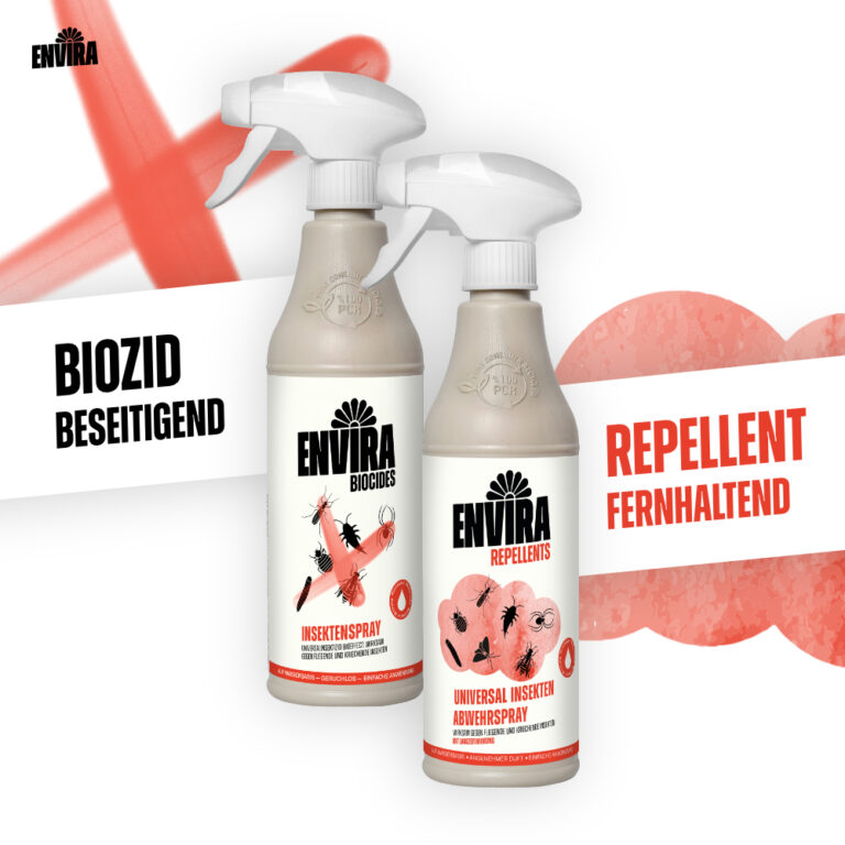 Banner mit Envira Universal Insekten Abwehrspray und Biozid